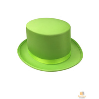 SATIN TOP HAT Costume Party Cap Fancy Dress Trilby Fedora One Size - Light Green thumbnail