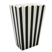 6x POPCORN BOXES Wedding Party Favour Lolly Box Retro Cinema Pop Corn - Black thumbnail