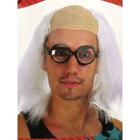 SCIENTIST WIG Mad Einstein Costume Fancy Dress White Hair Halloween Man Doc thumbnail