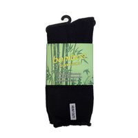 24 Pairs PREMIUM BAMBOO SOCKS Mens Heavy Duty Thick Work Socks Cushion BULK  - Black - 11-14 thumbnail