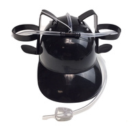 BEER DRINKING HELMET Drink Guzzler Holder Costume Party Hat Oktoberfest - Black thumbnail