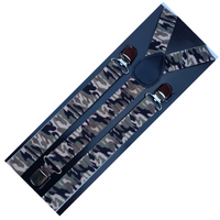 2x Mens Suspenders Braces Adjustable Strong Clip On Elastic Formal Wedding Slim - Army Camouflage thumbnail