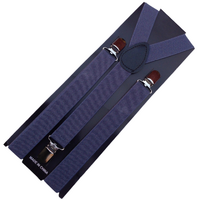 2x Mens Suspenders Braces Adjustable Strong Clip On Elastic Formal Wedding Slim - Grey thumbnail