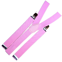 2x Mens Suspenders Braces Adjustable Strong Clip On Elastic Formal Wedding Slim - Lilac thumbnail