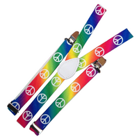 2x Mens Suspenders Braces Adjustable Strong Clip On Elastic Formal Wedding Slim - Rainbow (Glitter) thumbnail