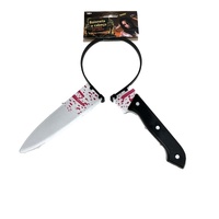 HALLOWEEN Prank Fake Knife Through Head Horror Scary Headband Costume Party Joke thumbnail