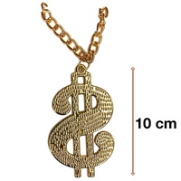 10cm Big Daddy Gold Chain Chunky Necklace Rapper 90s Hip Hop Fake $ Dollar Sign thumbnail