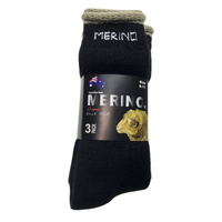 3 Pairs MERINO WOOL SOCKS Mens Heavy Duty Premium Thick Work Socks Cushion - Dark Grey - 6-11 thumbnail