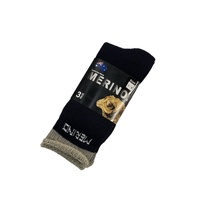 3 Pairs MERINO WOOL SOCKS Mens Heavy Duty Premium Thick Work Socks Cushion - Navy Blue - 2-8 thumbnail
