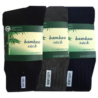 3 Pairs BAMBOO SOCKS Mens Heavy Duty Premium Thick Work Socks Cushion BULK - Assorted Colour Pack - 6-11 thumbnail