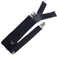 3x Mens Suspenders Braces Adjustable Strong Clip On Elastic Formal Wedding Slim - Black (Glitter) thumbnail