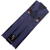 3x Mens Suspenders Braces Adjustable Strong Clip On Elastic Formal Wedding Slim - Grey thumbnail