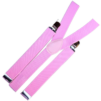 3x Mens Suspenders Braces Adjustable Strong Clip On Elastic Formal Wedding Slim - Lilac thumbnail