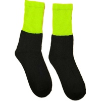 3x Pairs HI VIS SOCKS Workwear Work Safety Tradie High Visibility Fluro - Yellow - 11-14 thumbnail