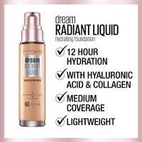 Maybelline Dream Radiant Liquid Hydrating Foundation w Collagen - Caramel 120 thumbnail
