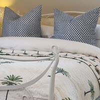 Kolka Indigo Quilted Euro Cushion Cover Sham Pillow Case Decorative - Blue thumbnail