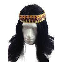 Mens INDIAN WIG Native American Fancy Dress Party Costume Hair Headdress thumbnail