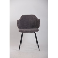 Set of 4 Dining Chairs with Corduroy Cord Fabric in Dark Grey Lincoln thumbnail