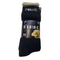 6 Pairs MERINO WOOL SOCKS Mens Heavy Duty Premium Thick Work Socks Cushion BULK - Black - 11-14 thumbnail