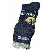 6 Pairs MERINO WOOL SOCKS Mens Heavy Duty Premium Thick Work Socks Cushion BULK - Navy Blue - 11-14 thumbnail
