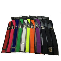 6x Mens Suspenders Braces Adjustable Strong Clip On Elastic Formal Wedding BULK - Assorted Colour Pack thumbnail