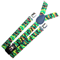 6x Mens Suspenders Braces Adjustable Strong Clip On Elastic Formal Wedding BULK - Army Camouflage 2 thumbnail