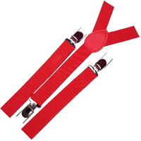 6x Mens Suspenders Braces Adjustable Strong Clip On Elastic Formal Wedding BULK - Red thumbnail