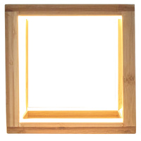 Bamboo Cube LED Lamp Modern Light Minimalistic Scandi - Natural thumbnail