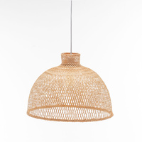 Natural Hand Woven Bamboo Dome Pendant Lamp Hanging Light Rattan Style thumbnail