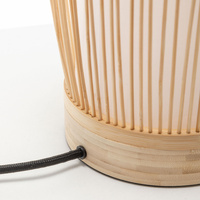 Natural Woven Bamboo Cylinder Table Lamp Light Shade Boho Tropical Coastal thumbnail