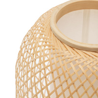 Natural Woven Bamboo Oval Table Lamp Light Shade Boho Tropical Coastal thumbnail