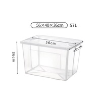 2x 57 Litre Modular Clear Foldable Storage Box with Lid Plastic Tub Collapsible thumbnail