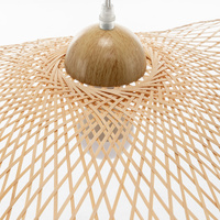 Sophia Natural Hand-Woven Bamboo Wave Pendant Lamp - Small thumbnail