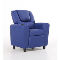 Oliver Kids Recliner Chair Sofa Children Lounge Couch PU Armchair - Blue thumbnail