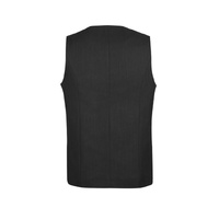 Mens Bamboo Blend Longline Vest Waistcoat w/ Stretch Business Forrnal Dress - Charcoal - 92 thumbnail