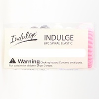 8x Indulge Hair Elastic Ties Bands Spiral Assorted Colours In Display Box thumbnail