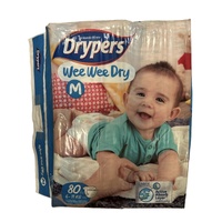 80pk Drypers Wee Wee Dry Disposable Diaper Nappies Nappy - Medium 6-11kg thumbnail