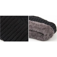 Winter Knitted Hat Men Women Warm Thick Beanie Fleece Ski Cap Outdoor Thermal thumbnail