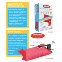 HOTPOD Electric Hot Pack Water Bottle Reheat-able Pillow Pad Sleep Aid - Safety Approved thumbnail