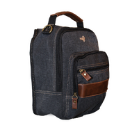 FIB Canvas Sling Bag Shoulder Strap Messenger Travel Pack w Tablet Pocket - Black thumbnail