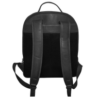 Futura Mens Leather Laptop Backpack School Shoulder Bag Front Pocket - Black thumbnail