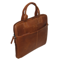Futura Mens Slimline Laptop Bag Satchel Handbag Handles College - Brown thumbnail