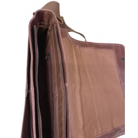 Futura Laptop Messenger Sling Bag Travel Computer Business Genuine Leather - Brown thumbnail