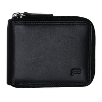 Futura Mens Zip Around Leather Wallet RFID Gift - Black thumbnail