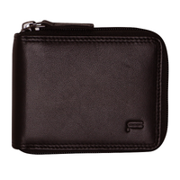 Futura Mens RFID Protected Genuine Leather Wallet Zip Around - Brown thumbnail