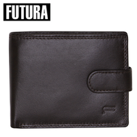 Futura Mens RFID Leather Coin Fold Over Wallet - Brown thumbnail