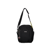 FIB Mens Tablet Crossover Bag Shoulder Strap Travel Wallet - Black thumbnail