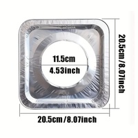 480x Aluminium Disposable Foil Stove Burner Covers Bulk - Square thumbnail
