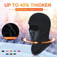 Thermal Fleece Balaclava Windproof Breathable Ski Face Mask Hood Warm Weather - Burgundy thumbnail