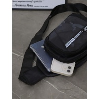 Mens Crossbody Sling Casual Chest Bag in Black thumbnail